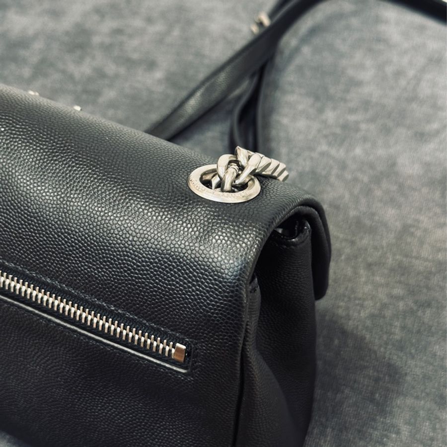 Ysl Hollywood黑銀粒面牛皮斜挎肩背包🈶購證 隨性不失時尚感🈵-17