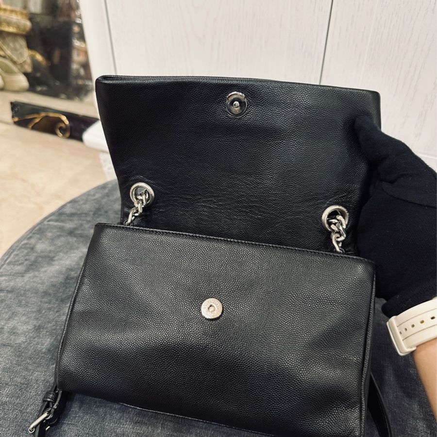 Ysl Hollywood黑銀粒面牛皮斜挎肩背包🈶購證 隨性不失時尚感🈵-21