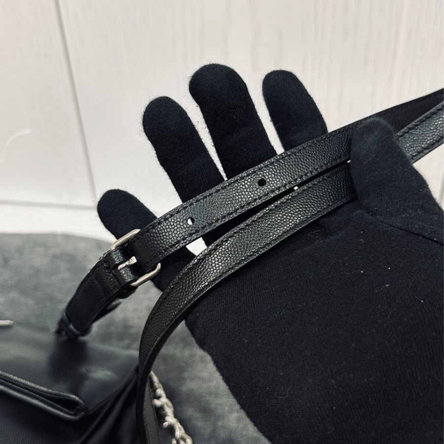 Ysl Hollywood黑銀粒面牛皮斜挎肩背包🈶購證 隨性不失時尚感🈵-24
