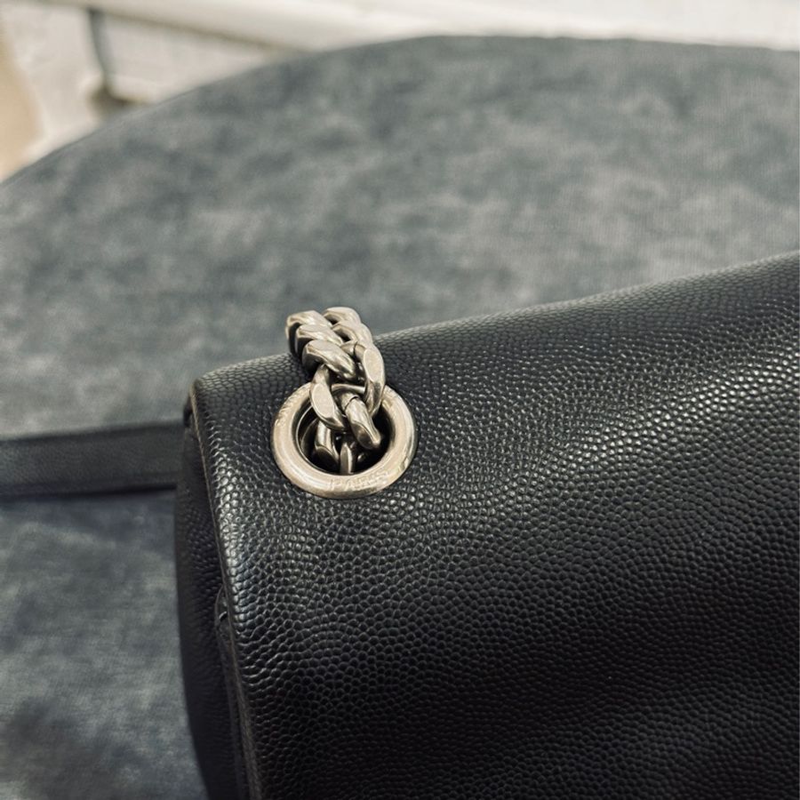 Ysl Hollywood黑銀粒面牛皮斜挎肩背包🈶購證 隨性不失時尚感🈵-25