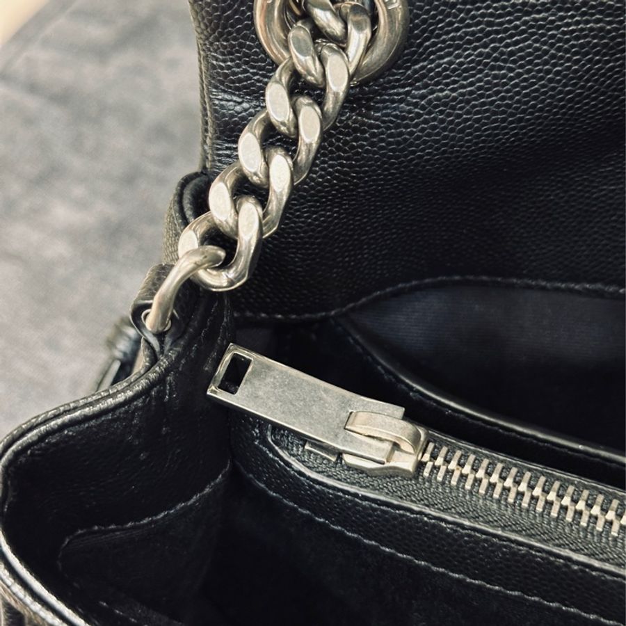 Ysl Hollywood黑銀粒面牛皮斜挎肩背包🈶購證 隨性不失時尚感🈵-26
