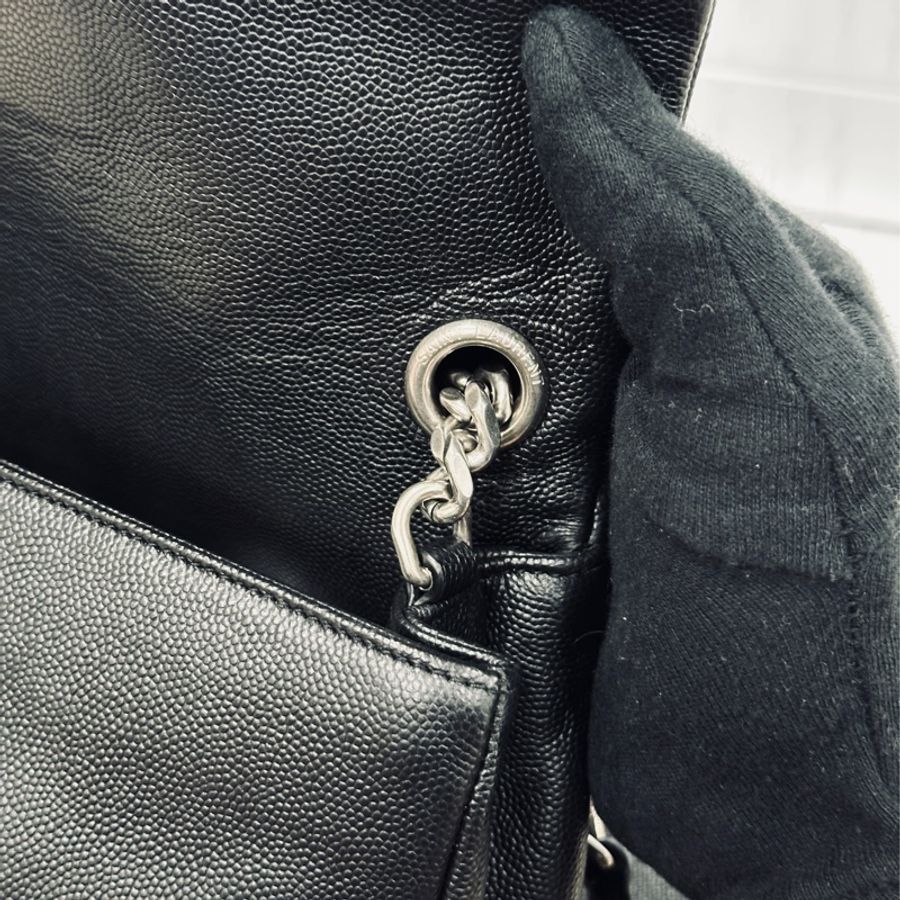 Ysl Hollywood黑銀粒面牛皮斜挎肩背包🈶購證 隨性不失時尚感🈵-31