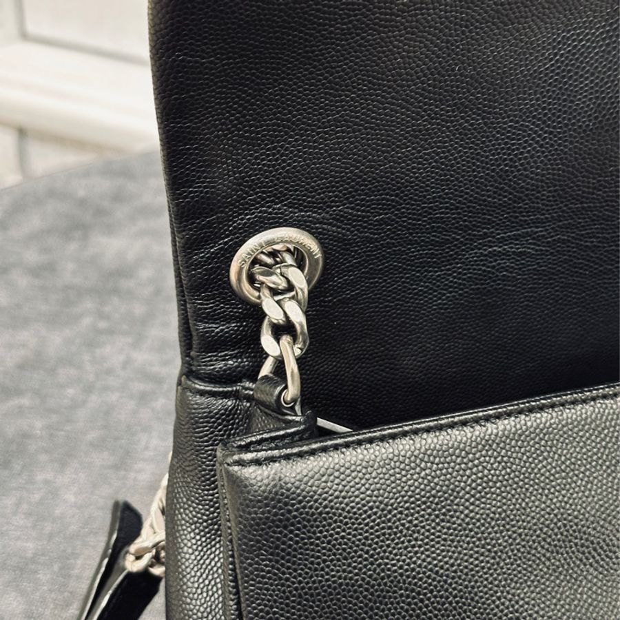 Ysl Hollywood黑銀粒面牛皮斜挎肩背包🈶購證 隨性不失時尚感🈵-33