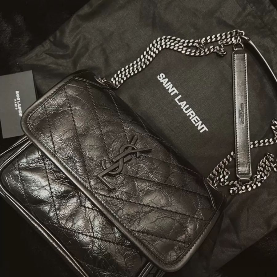🈶購證 #10萬入手 #僅試背Ysl Niki Baby黑銀油蠟牛皮小號-4