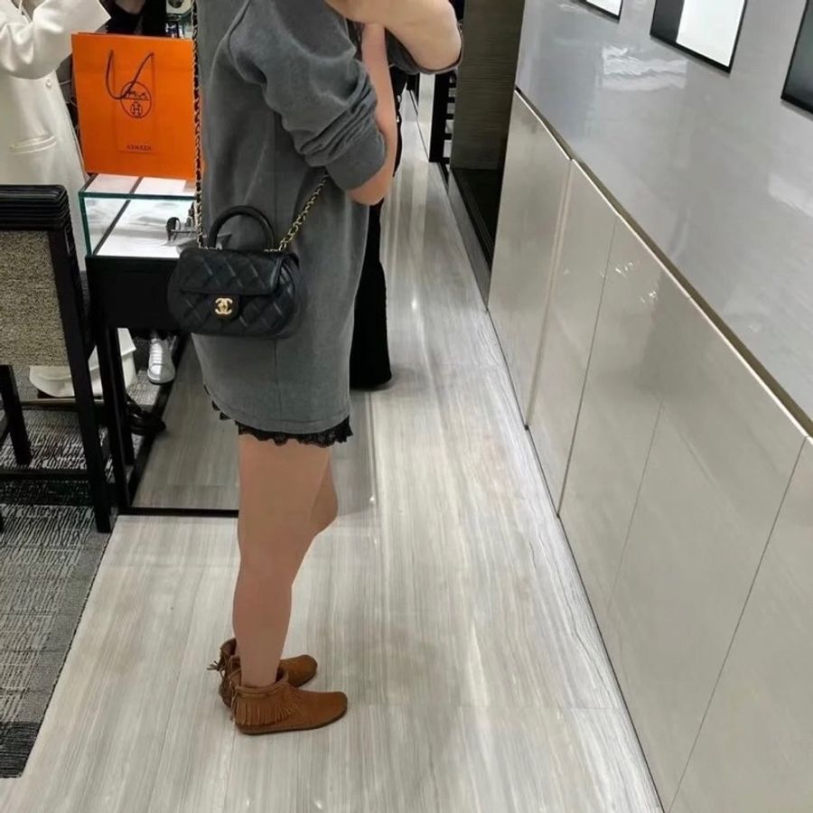 香奈兒Chanel  24c 黑金  coco 口蓋包 元寶包 手柄CF方胖-2