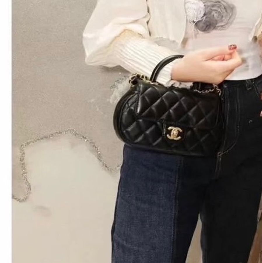 香奈兒Chanel  24c 黑金  coco 口蓋包 元寶包 手柄CF方胖-3