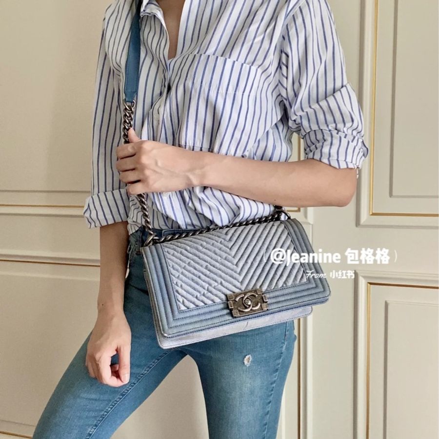 Chanel Leboy25牛仔單寧限定款🩵99新 超稀有夏天必備單品-3