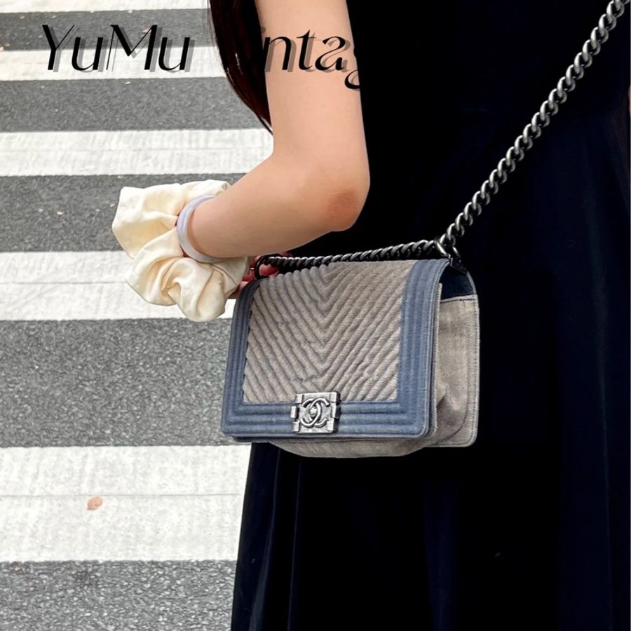 Chanel Leboy25牛仔單寧限定款🩵99新 超稀有夏天必備單品-5