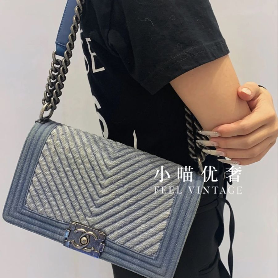 Chanel Leboy25牛仔單寧限定款🩵99新 超稀有夏天必備單品-6