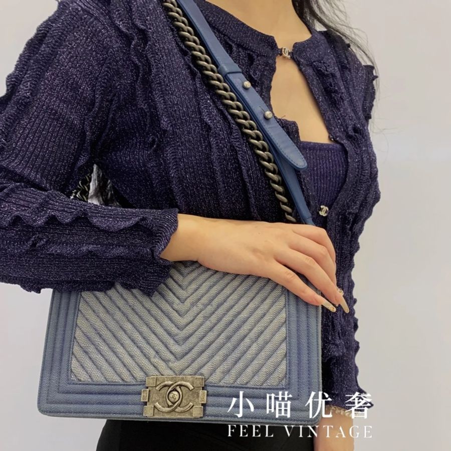 Chanel Leboy25牛仔單寧限定款🩵99新 超稀有夏天必備單品-7