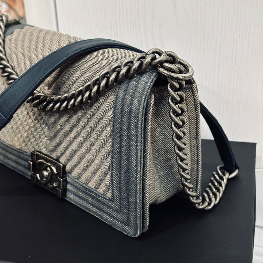 Chanel Leboy25牛仔單寧限定款🩵99新 超稀有夏天必備單品-8