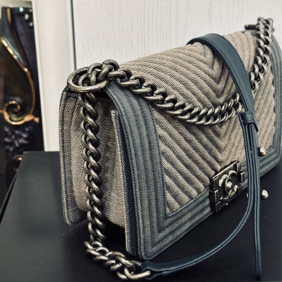 Chanel Leboy25牛仔單寧限定款🩵99新 超稀有夏天必備單品-9
