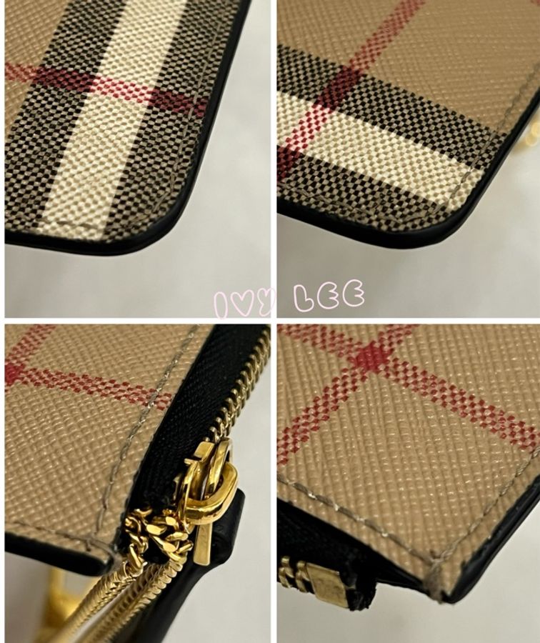 BURBERRY 巴寶莉 8058472 Kelbrook經典格紋鑰匙扣 零錢包 小卡夾 二手精品-11