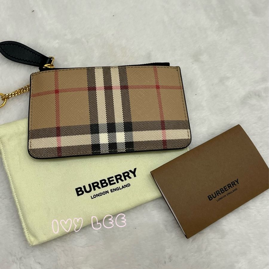 BURBERRY 巴寶莉 8058472 Kelbrook經典格紋鑰匙扣 零錢包 小卡夾 二手精品-16