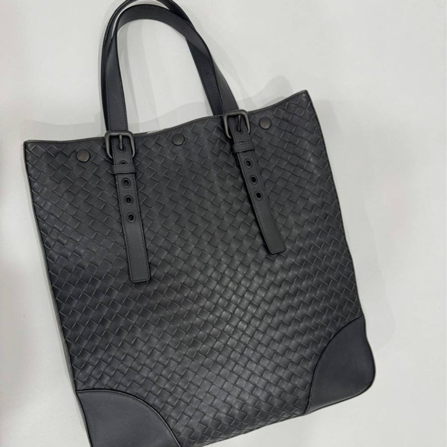 BOTTEGA VENETA(葆蝶家)BV 黑色 編織 托特包 肩背包 手提包 公事包 電腦包 側背包 文件包-3