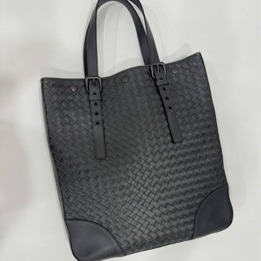 BOTTEGA VENETA(葆蝶家)BV 黑色 編織 托特包 肩背包 手提包 公事包 電腦包 側背包 文件包-4