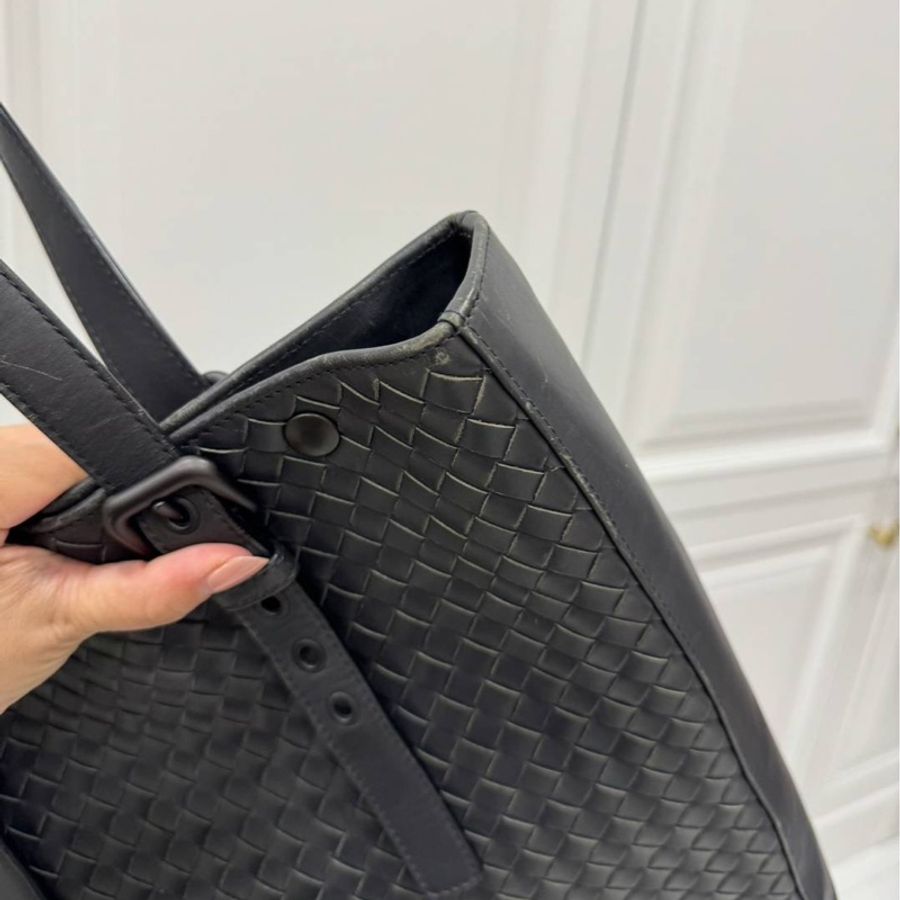 BOTTEGA VENETA(葆蝶家)BV 黑色 編織 托特包 肩背包 手提包 公事包 電腦包 側背包 文件包-8