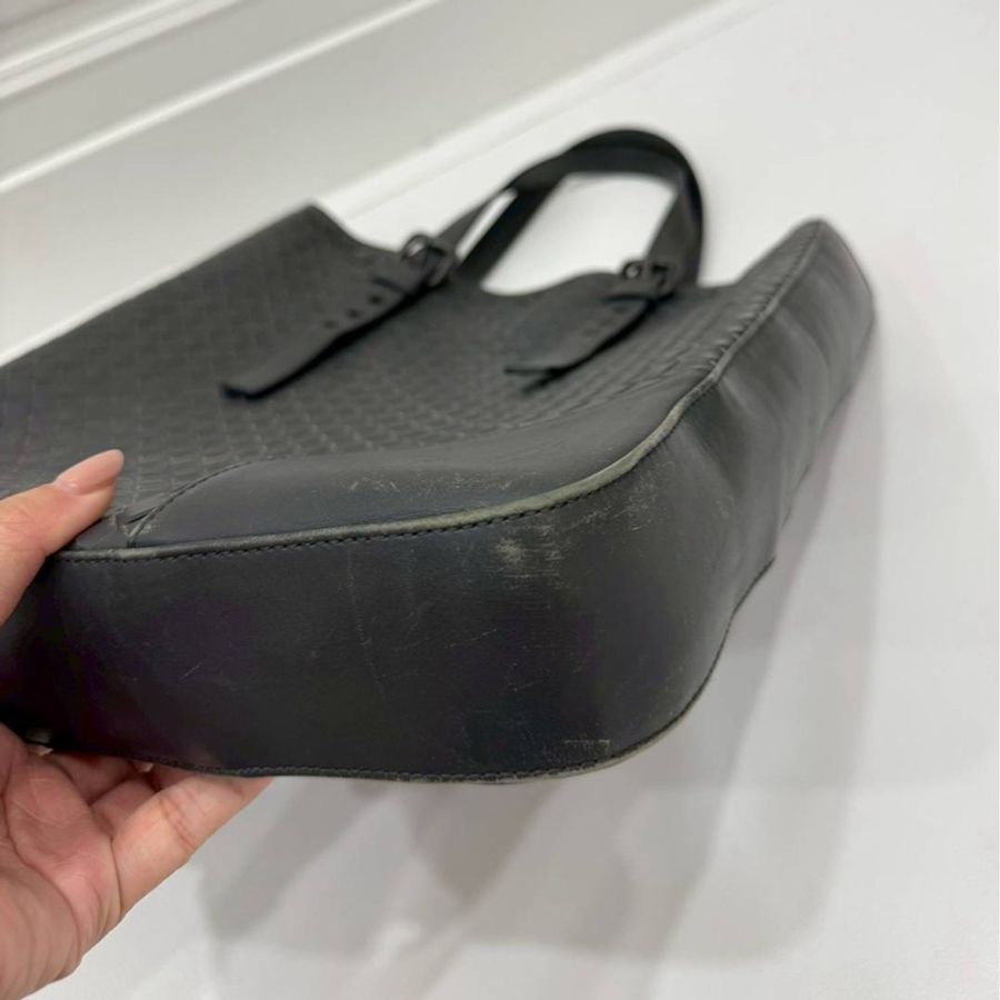 BOTTEGA VENETA(葆蝶家)BV 黑色 編織 托特包 肩背包 手提包 公事包 電腦包 側背包 文件包-9