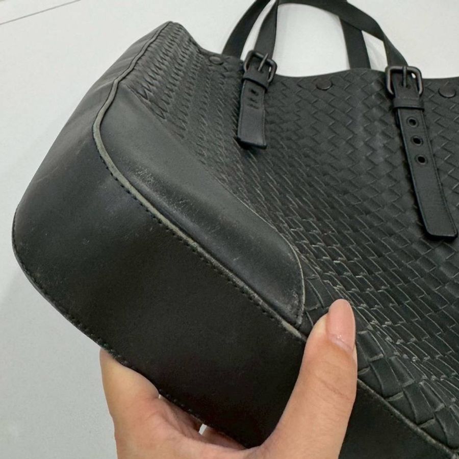 BOTTEGA VENETA(葆蝶家)BV 黑色 編織 托特包 肩背包 手提包 公事包 電腦包 側背包 文件包-10