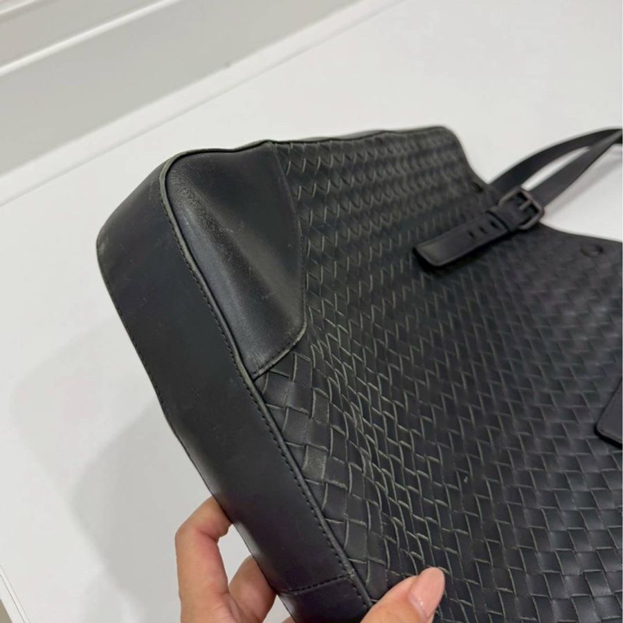BOTTEGA VENETA(葆蝶家)BV 黑色 編織 托特包 肩背包 手提包 公事包 電腦包 側背包 文件包-12