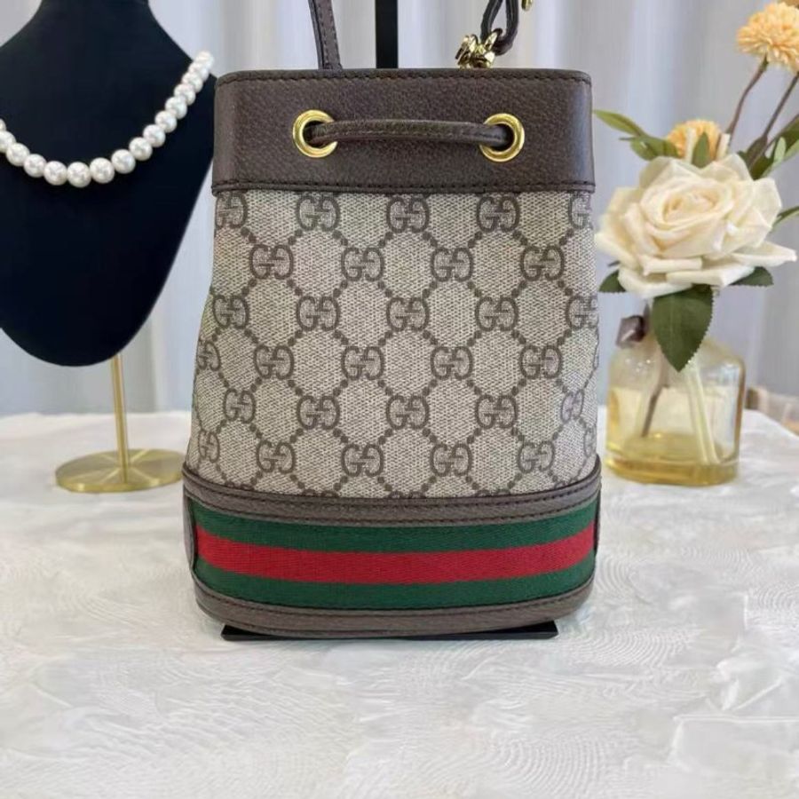 Gucci Ophidia 老花mini水桶包 99新 15.5*19*9 配件塵袋-4