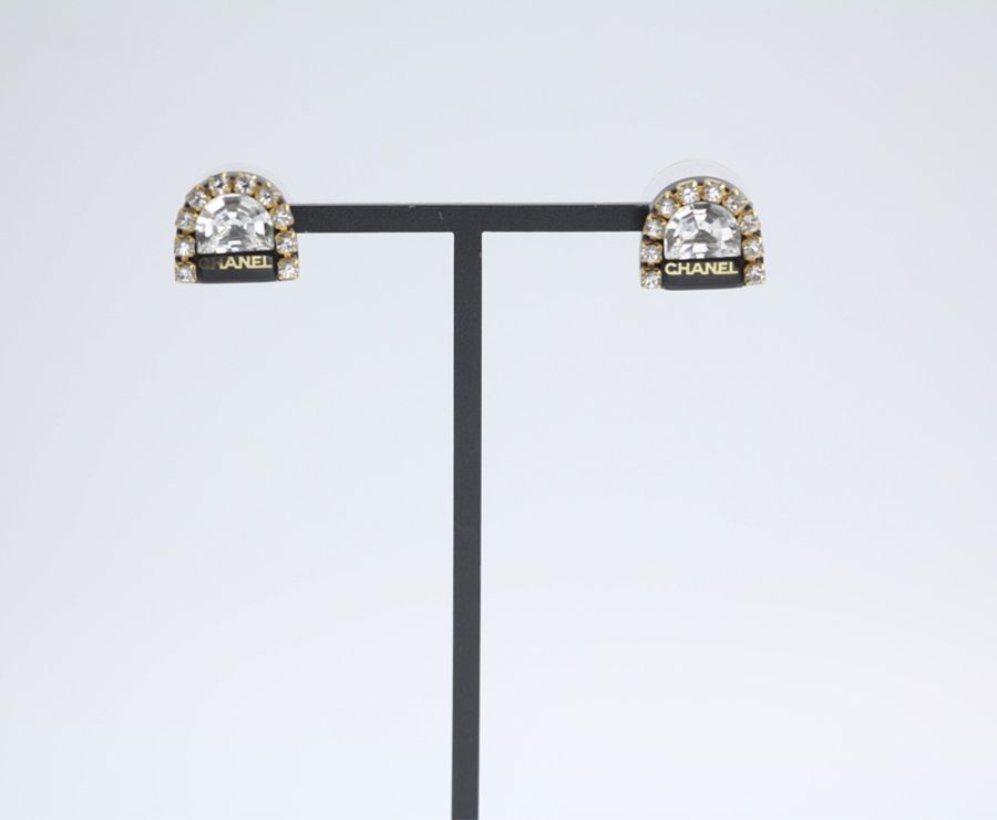 Chanel Vintage 00A 水鑽戒指形狀耳環-1