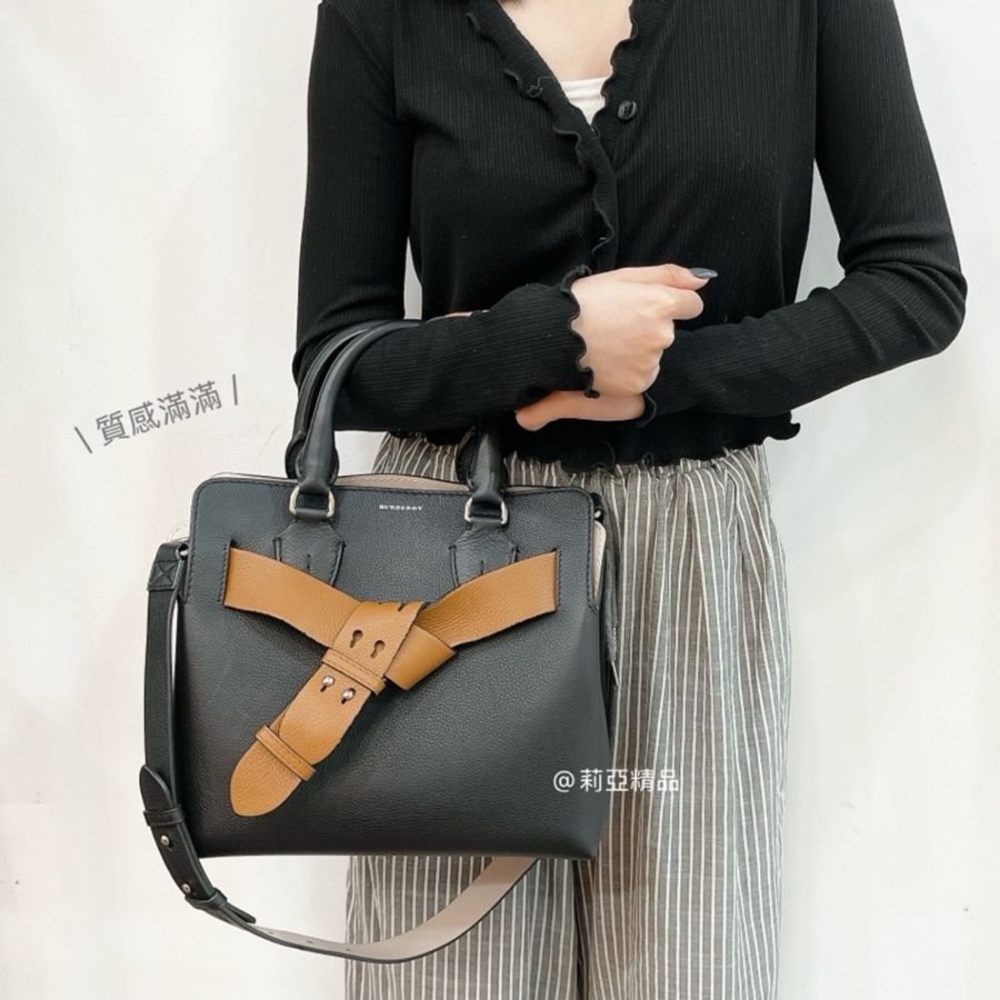 莉亞精品♡Burberry 4078578 拼色手提斜背包 二手-2