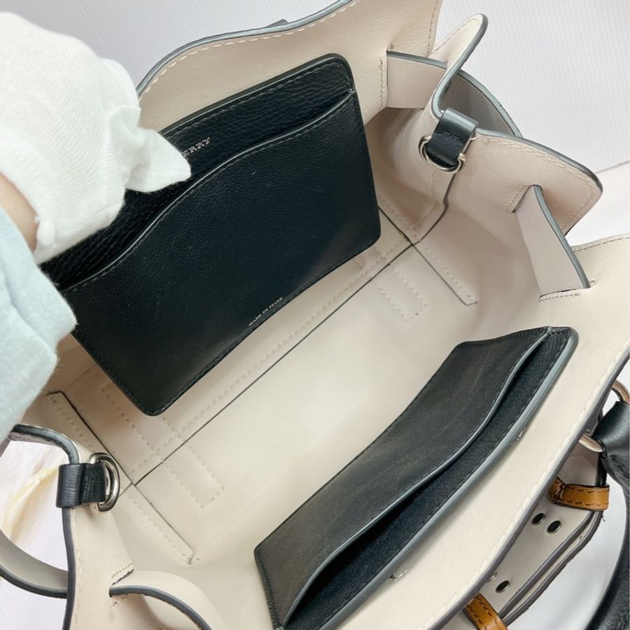莉亞精品♡Burberry 4078578 拼色手提斜背包 二手-12