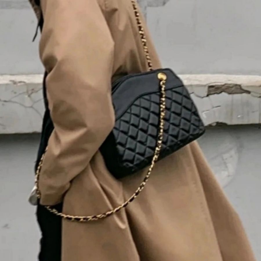 💝FuFu.Style ⟡.·* Chanel 金色菱形軍牌單肩包鏈條包-1