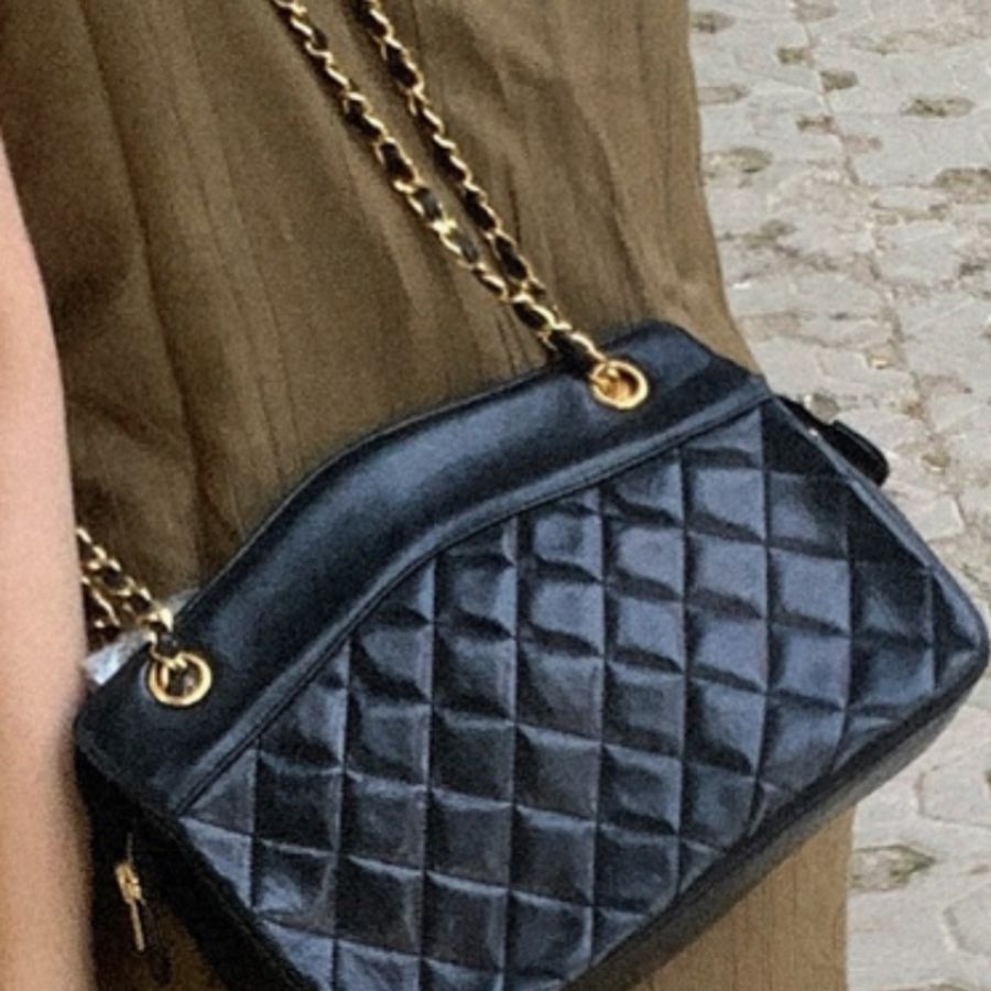 💝FuFu.Style ⟡.·* Chanel 金色菱形軍牌單肩包鏈條包-6