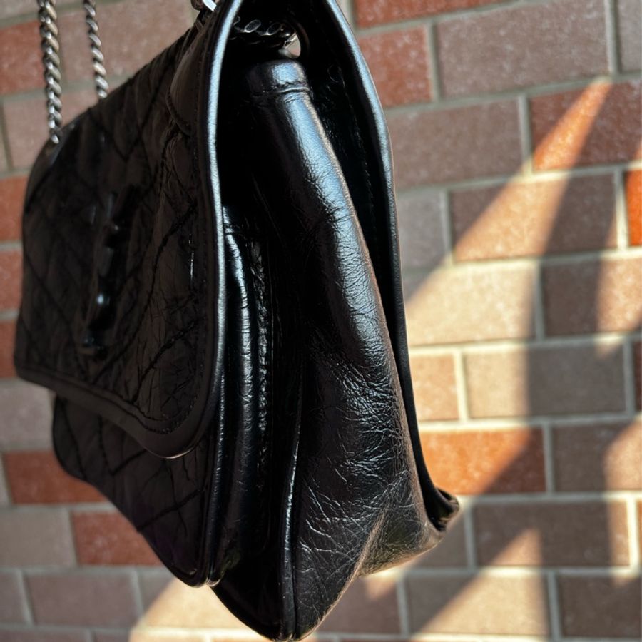 SAINT LAURENT(聖羅蘭) Niki Mini 黑色 小號 銀鏈-2
