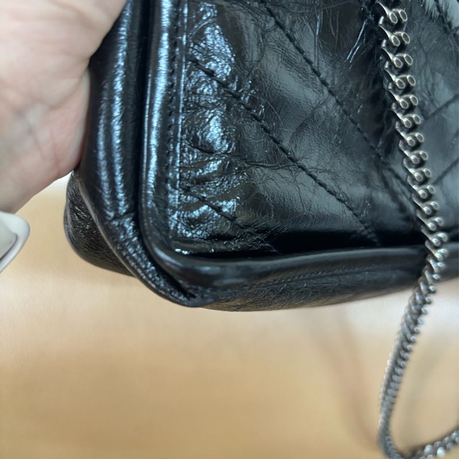 SAINT LAURENT(聖羅蘭) Niki Mini 黑色 小號 銀鏈-11