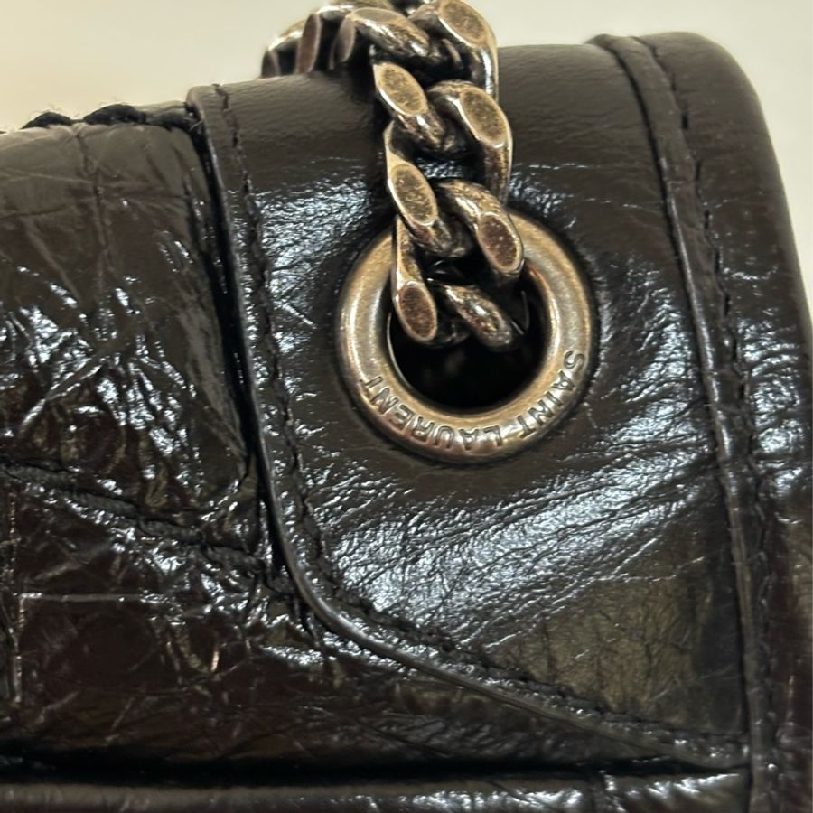SAINT LAURENT(聖羅蘭) Niki Mini 黑色 小號 銀鏈-23