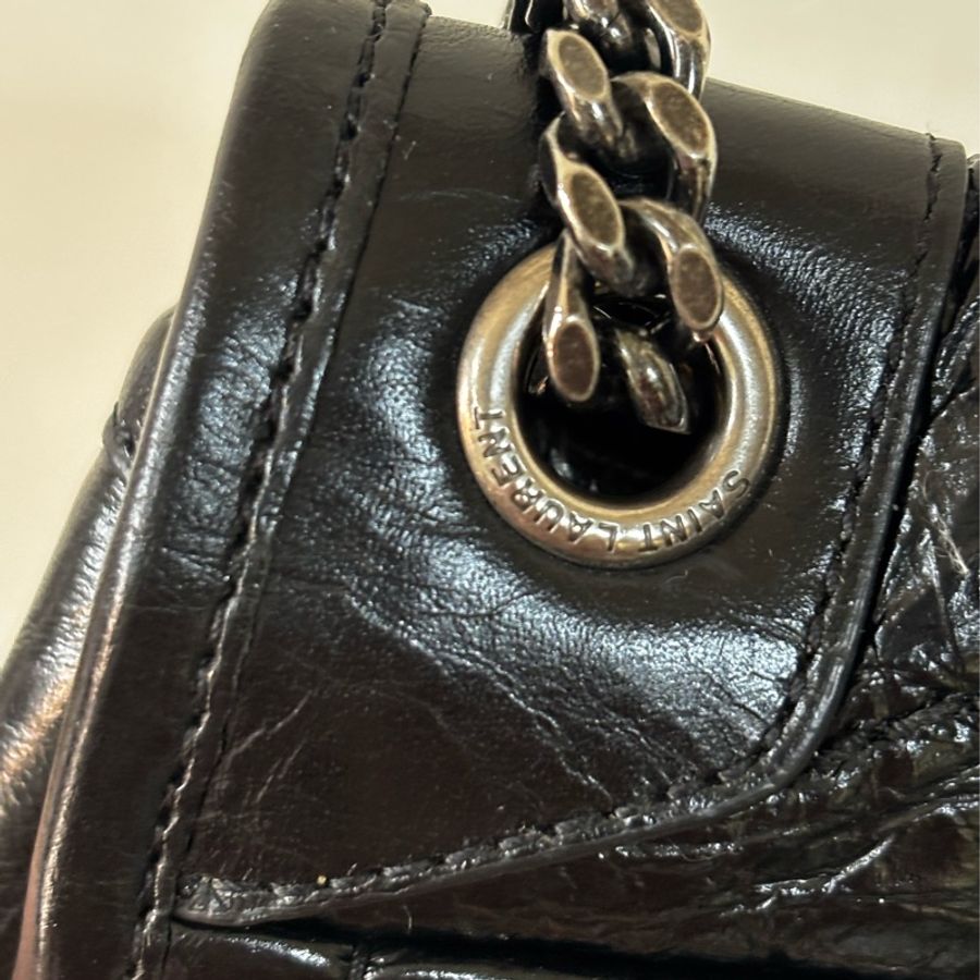 SAINT LAURENT(聖羅蘭) Niki Mini 黑色 小號 銀鏈-24
