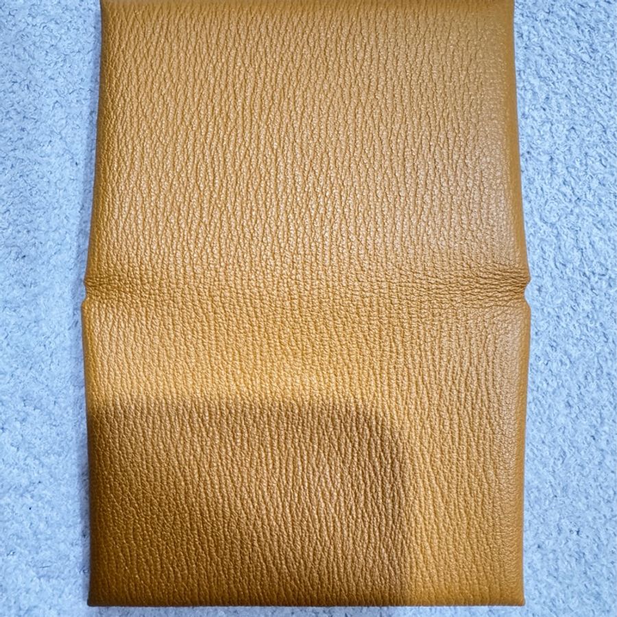 全新現貨 Hermes CALVI DUO 山羊皮 焦糖色零錢包-3