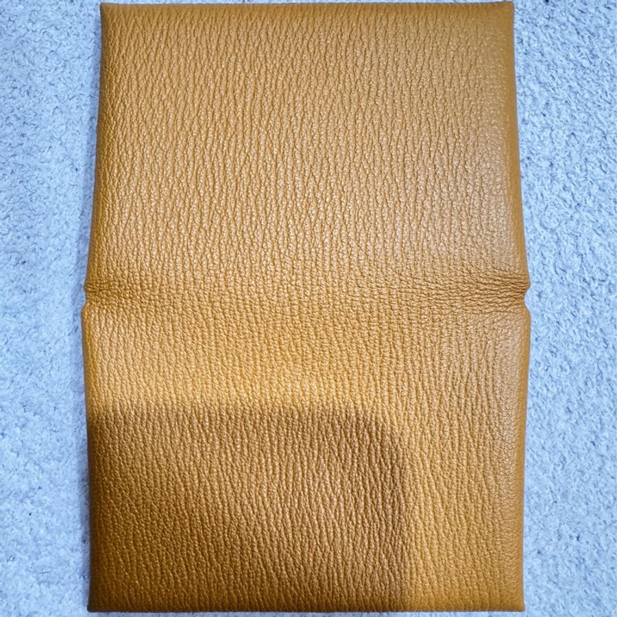 全新現貨 Hermes CALVI DUO 山羊皮 焦糖色零錢包-6