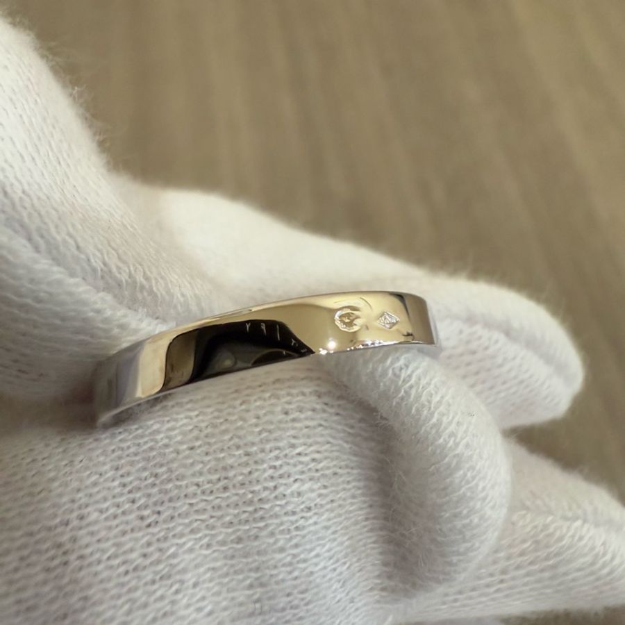 CARTIER 厚版 專利夾鑲 白K金 750 0.21克拉 21分 GIA 鑽戒 戒指-6