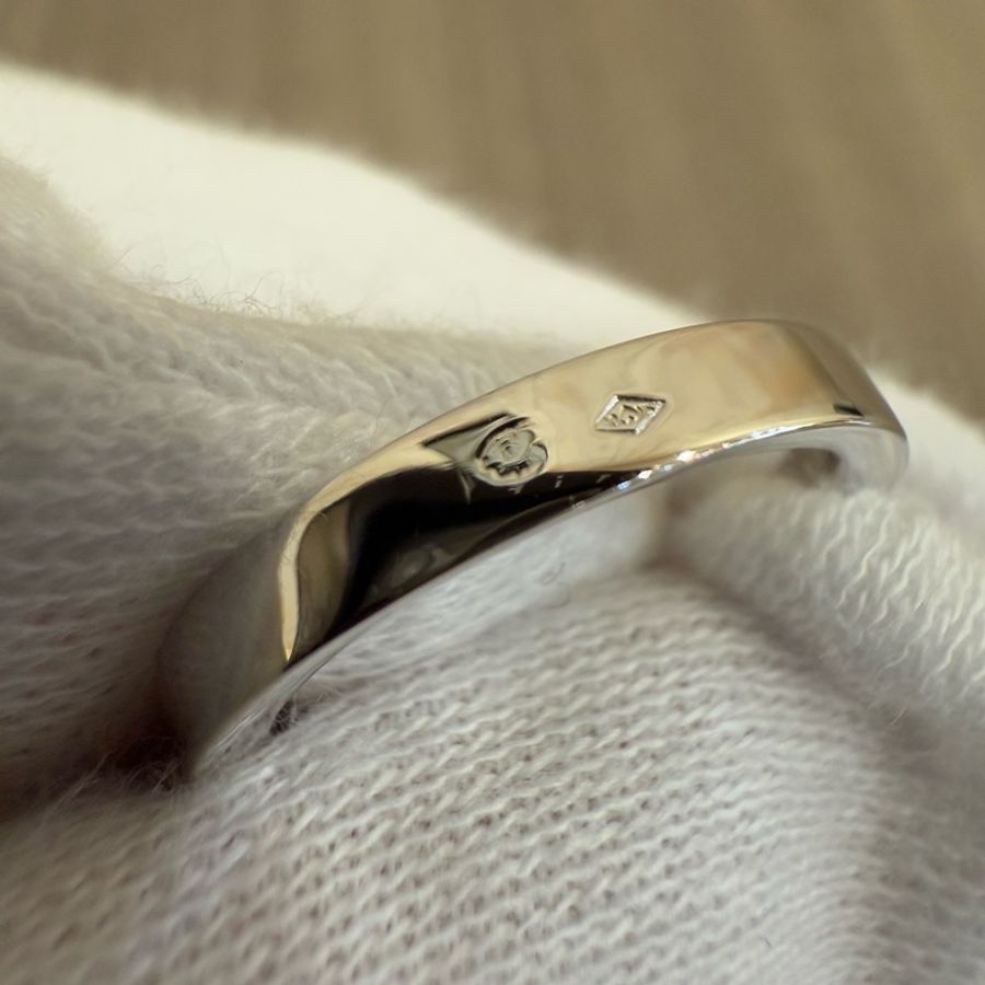 CARTIER 厚版 專利夾鑲 白K金 750 0.21克拉 21分 GIA 鑽戒 戒指-7