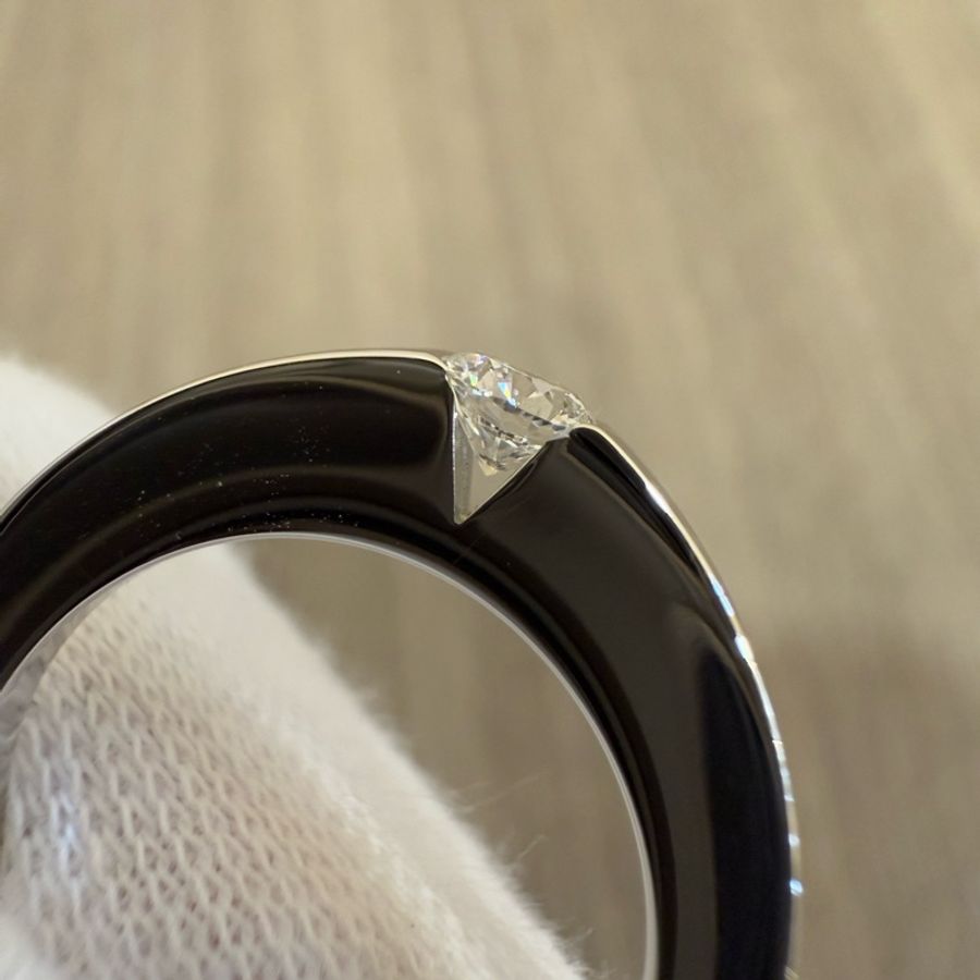CARTIER 厚版 專利夾鑲 白K金 750 0.21克拉 21分 GIA 鑽戒 戒指-11