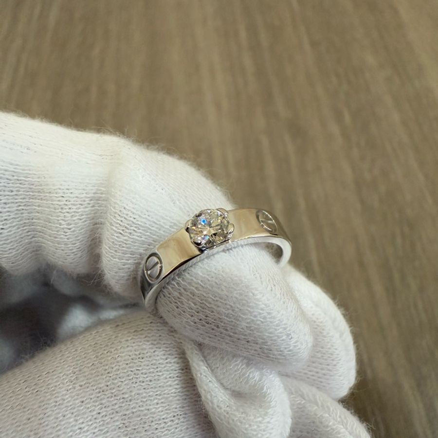 Cartier 卡地亞 LOVE 750 K金 螺絲 鑽石 鑽戒 八心八箭 GIA 0.23克拉 戒指-1