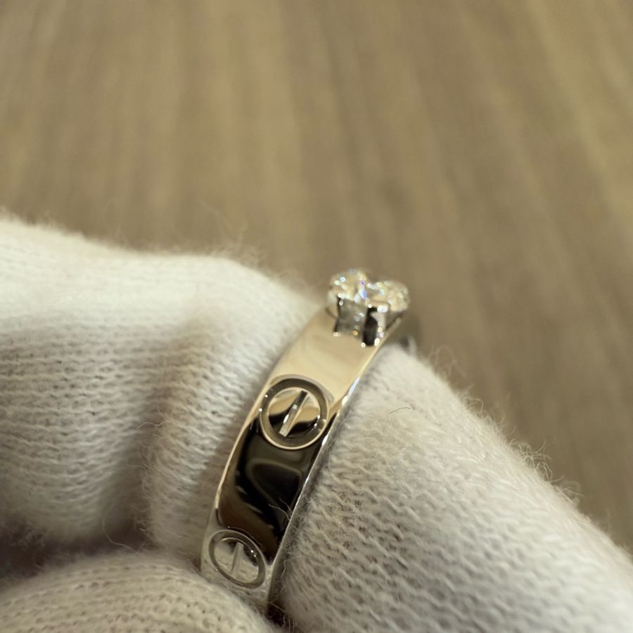 Cartier 卡地亞 LOVE 750 K金 螺絲 鑽石 鑽戒 八心八箭 GIA 0.23克拉 戒指-3