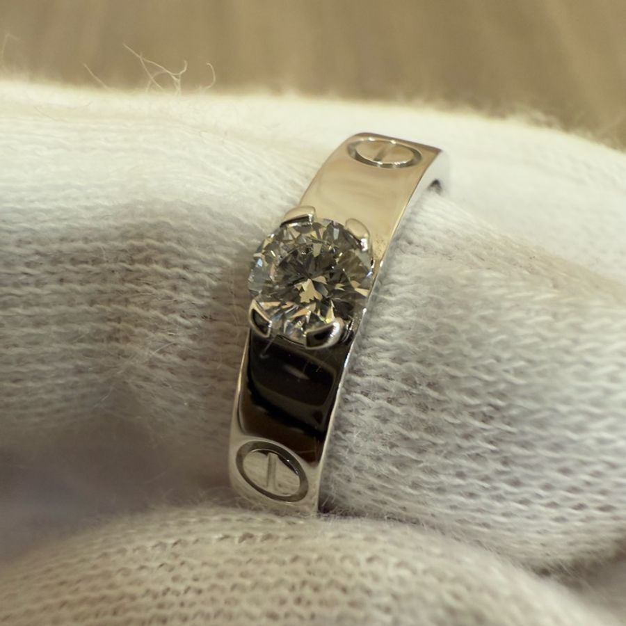 Cartier 卡地亞 LOVE 750 K金 螺絲 鑽石 鑽戒 八心八箭 GIA 0.23克拉 戒指-8