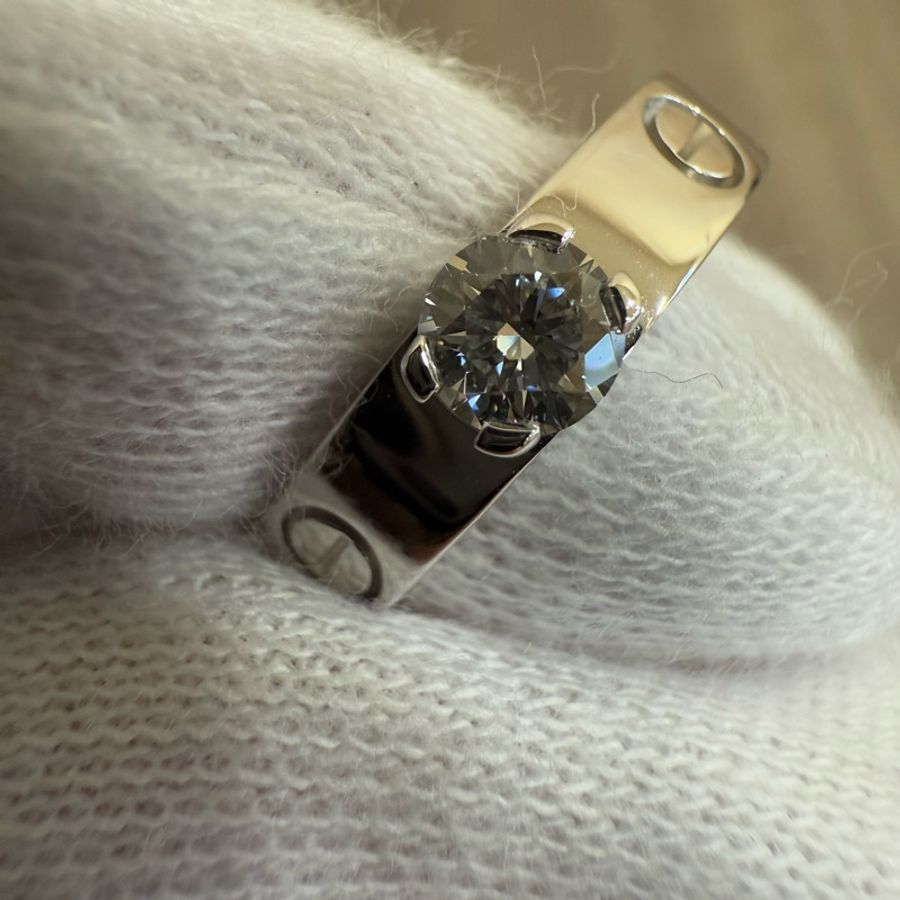 Cartier 卡地亞 LOVE 750 K金 螺絲 鑽石 鑽戒 八心八箭 GIA 0.23克拉 戒指-11