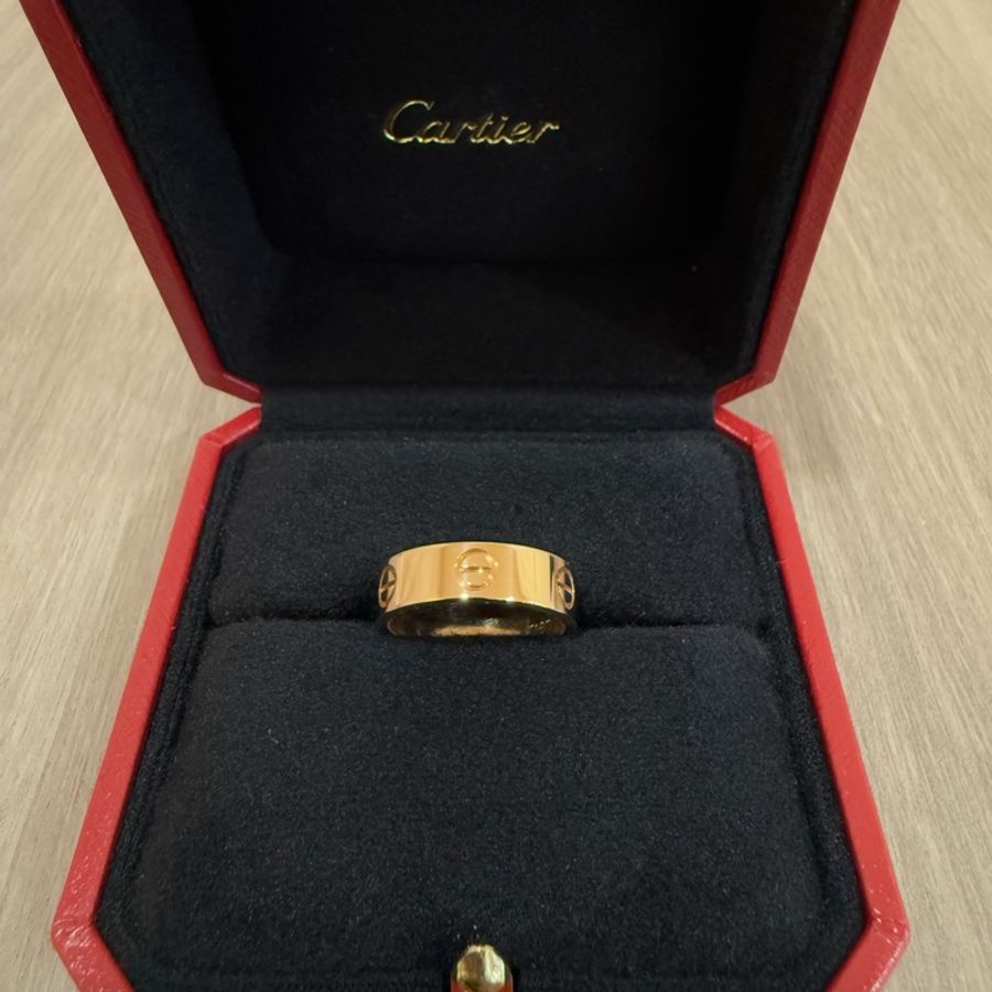 Cartier 卡地亞 LOVE 750 玫瑰金 寬版 螺絲戒 戒指 婚戒-0