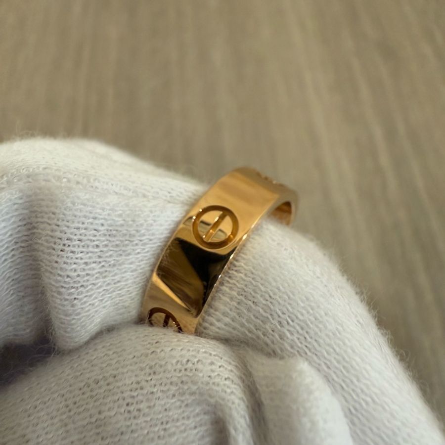 Cartier 卡地亞 LOVE 750 玫瑰金 寬版 螺絲戒 戒指 婚戒-3