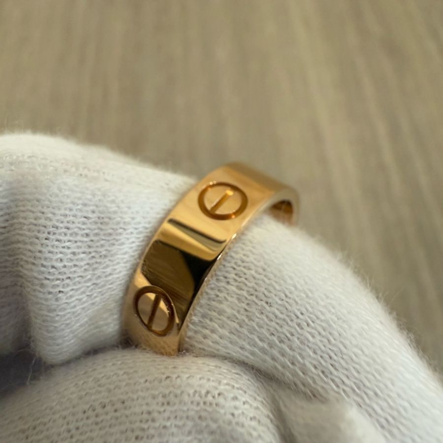 Cartier 卡地亞 LOVE 750 玫瑰金 寬版 螺絲戒 戒指 婚戒-4