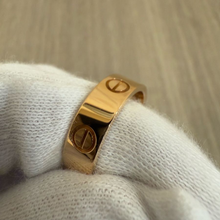 Cartier 卡地亞 LOVE 750 玫瑰金 寬版 螺絲戒 戒指 婚戒-5