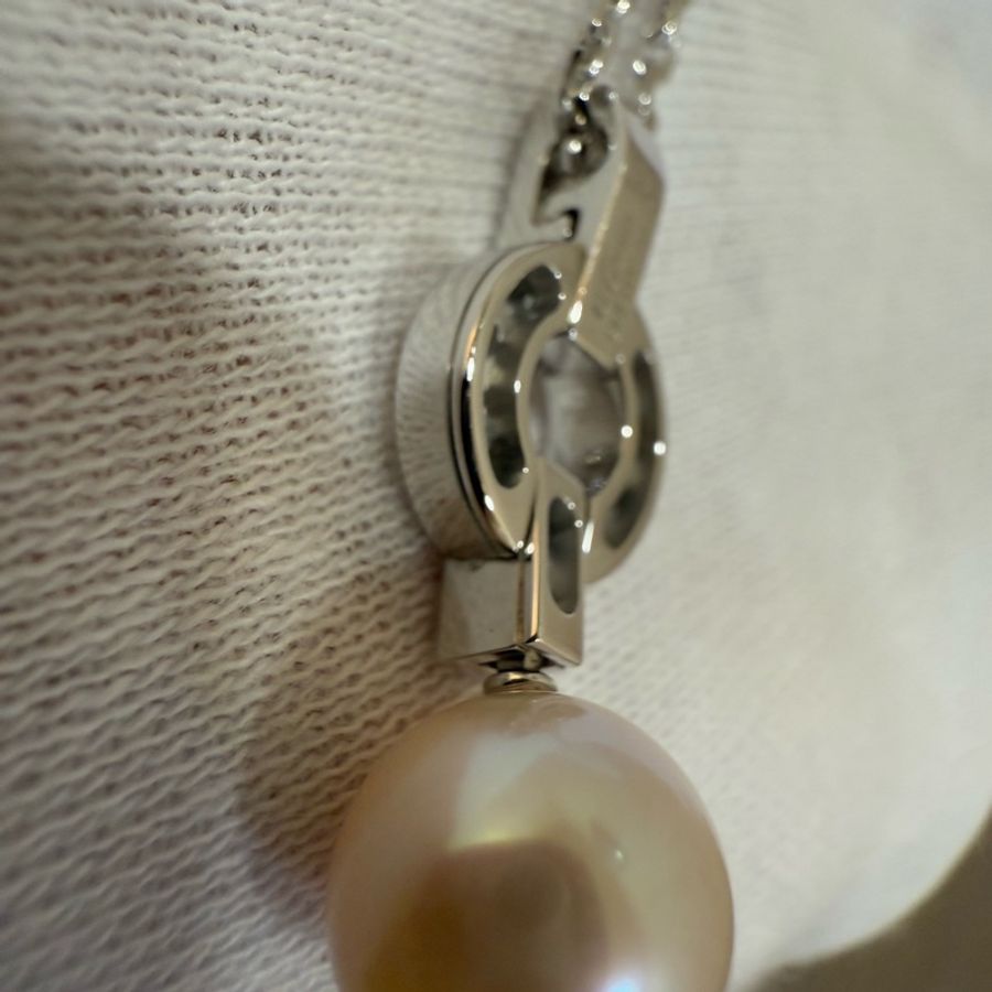 Cartier 750 HIMALIA 0.25CT 珍珠 鑽石 白K金 項鍊 鑽圈-7
