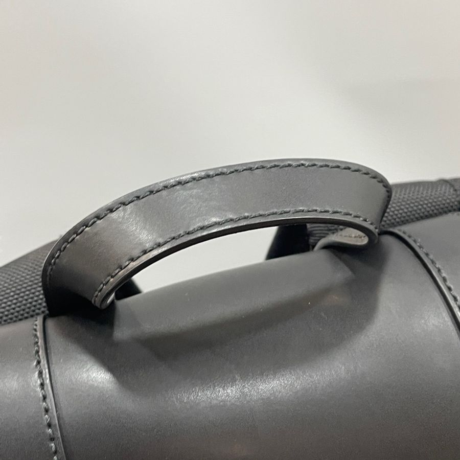 Gucci 450958老花拼黑牛皮飾邊雙口袋後背包-10