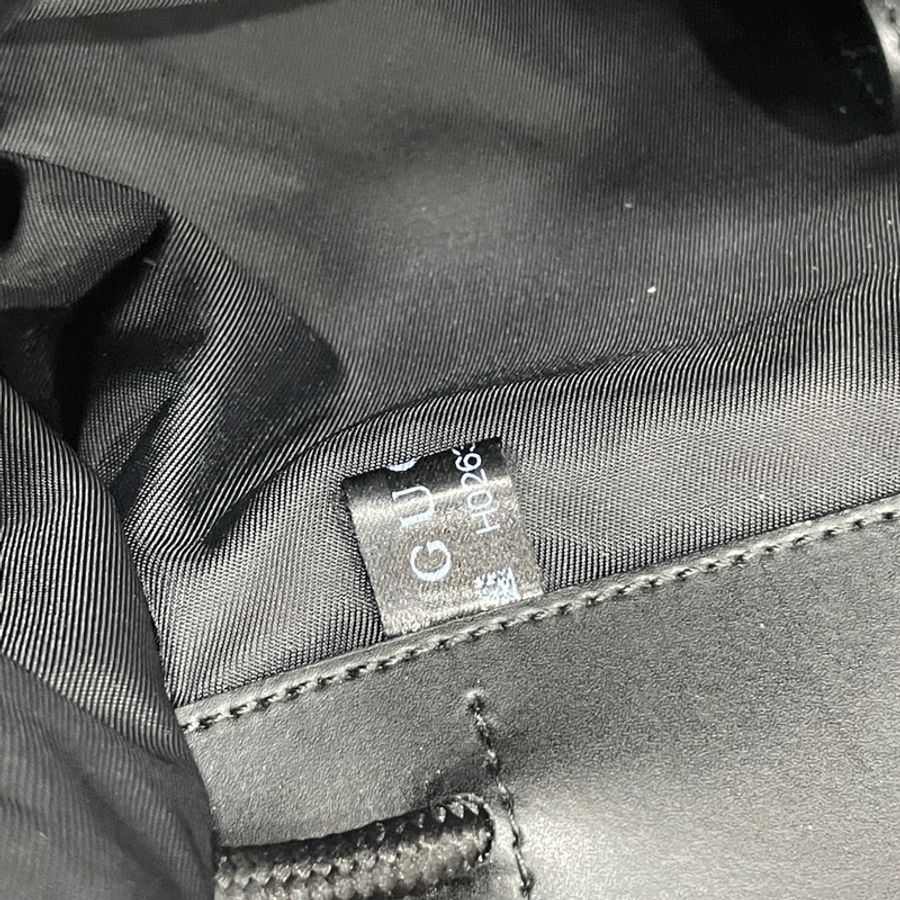 Gucci 450958老花拼黑牛皮飾邊雙口袋後背包-17